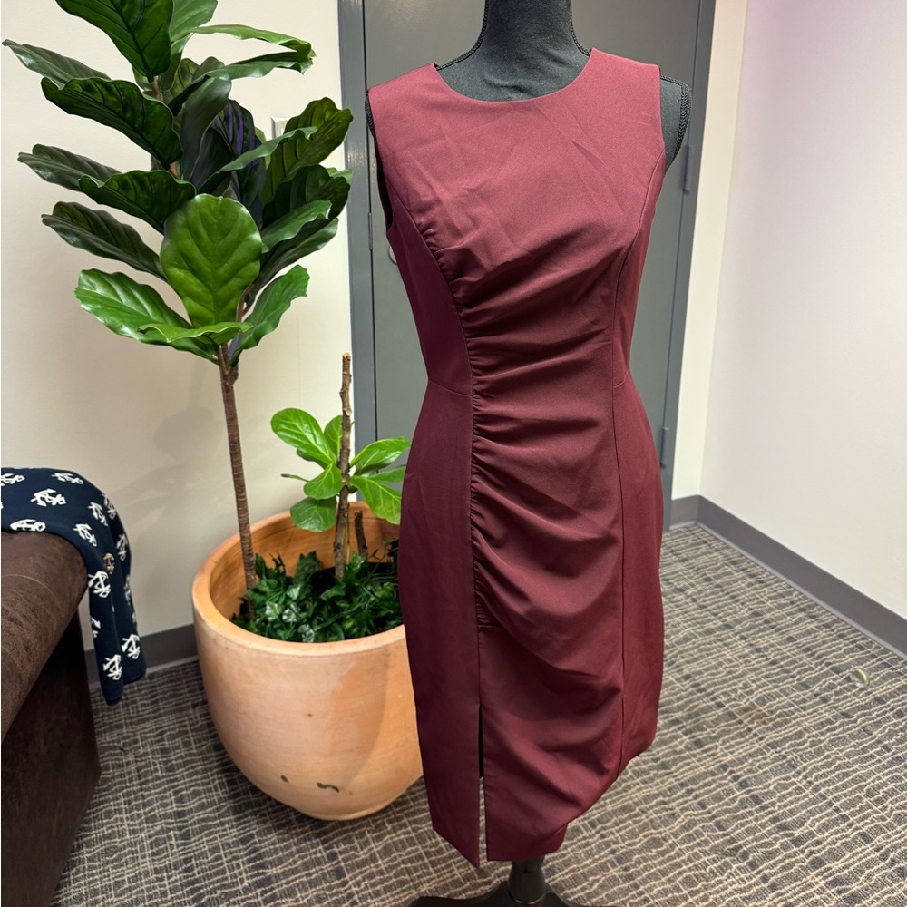 Elegant Burgundy Sleeveless Dress